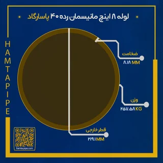 لوله 8 اینچ مانیسمان رده 40 پاسارگاد