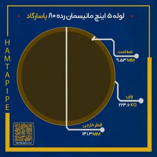 لوله 5 اینچ مانیسمان رده 80 پاسارگاد