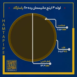 لوله 4 اینچ مانیسمان رده 80 پاسارگاد